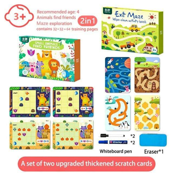 Planet Gates WTJD002-4 Montessori Children Toys Drawing Tablet DIY Color Shape Math Match Game Book Drawing Set  Learning Educational Toys For Children