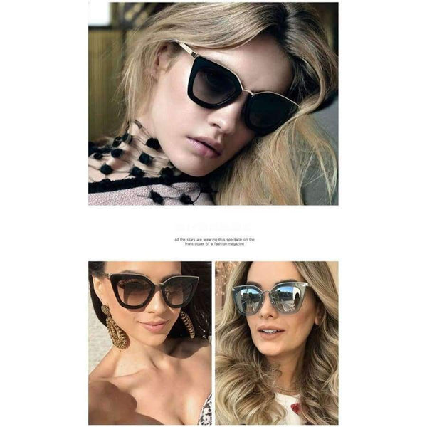 Planet Gates WTYJ076 černé FEISHINI Plastové luxusní sluneční brýle pro celebrity Dámské kočičí oko Vintage zrcadlové brýle Superstar Kvalitní doplňky Brýle Dámská značka