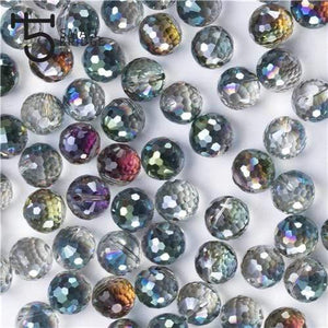 Planet Gates X007 / 10mm 20pcs Austria Ab Color Faceted Large Crystal Beads for Jewelry Making Diy Bracelet Material Perles Loose Round Glass Beads X002