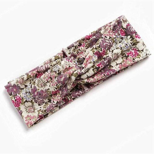 Boho Flower Headbands For Women Vintage Strecth Hairbands Bows Headband Yoga Turban Headwrap Girls Hair Accessories
