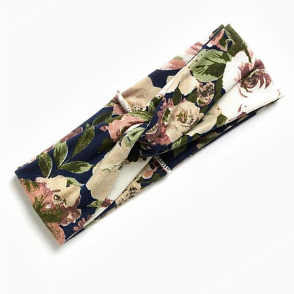 Boho Flower Headbands For Women Vintage Strecth Hairbands Bows Headband Yoga Turban Headwrap Girls Hair Accessories
