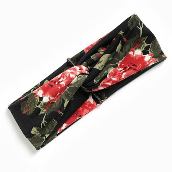 Boho Flower Headbands For Women Vintage Strecth Hairbands Bows Headband Yoga Turban Headwrap Girls Hair Accessories