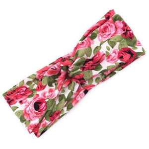 Boho Flower Headbands For Women Vintage Strecth Hairbands Bows Headband Yoga Turban Headwrap Girls Hair Accessories