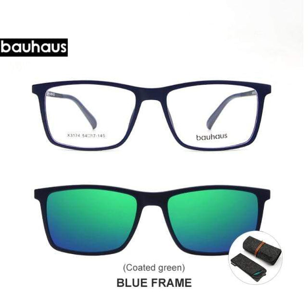 Planet Gates X3174C2 and -5 Magnet Sunglasses Clip Mirrored Clip on Magnetic Sunglasses Clip on Glasses Men Polarized Clip Custom Prescription Myopia