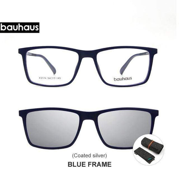 Planet Gates X3174C2 and -6 Magnet Sunglasses Clip Mirrored Clip on Magnetic Sunglasses Clip on Glasses Men Polarized Clip Custom Prescription Myopia