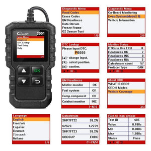 Planet Gates X431 CR3001 Full OBD2 Scanner OBD 2 Engine Code Reader Creader 3001 Car Diagnostic tool PK CR319 AD310 ELM327 Scan tool