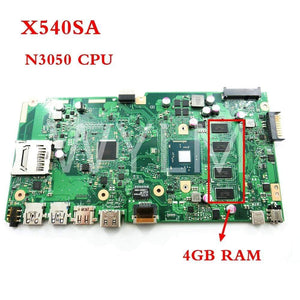 Planet Gates X540SA Onboard N3050 CPU DDR3 4GB memory mainboard For ASUS X540S X540SA X540SAA F540S laptop motherboard 90NB0B30-R00031