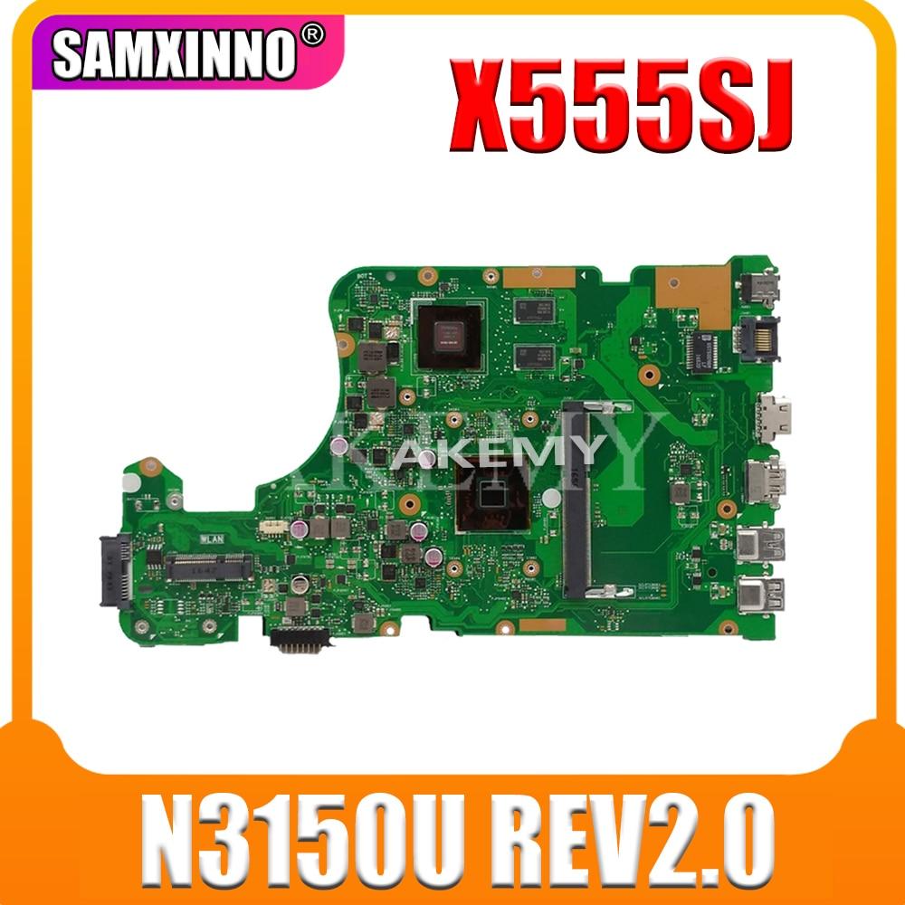 Planet Gates X555SJ motherboard For Asus X555 X555S X555SJ K555S A555S laptop motherboard X555SJ mainboard test 100% ok N3150 GT920M