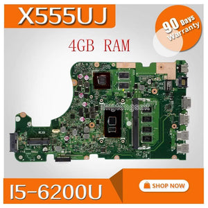 Planet Gates X555UJ REV 2.0 motherboard I5-6200U 4G RAM For Asus X555UJ X555UF X555UQ X555UB X555U F555U A555U K555U Laptop motherboard