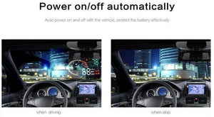 Planet Gates X6 3Inch Car HUD Head Up Display OBD2 II Universal Overspeed Warning System Projector Windshield Auto Electronic Voltage Alarm