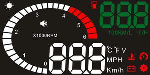 Planet Gates X6 3Inch Car HUD Head Up Display OBD2 II Universal Overspeed Warning System Projector Windshield Auto Electronic Voltage Alarm