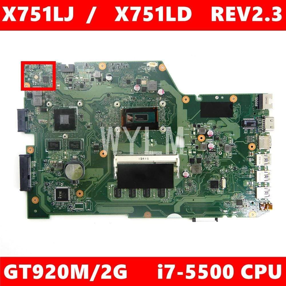 Planet Gates X751LJ i7-5500CPU 4GB RAM GT920M/V2G Mainboard REV2.3 For ASUS X751L R752LA R752LD X751LN X751LD X751LJ A751L Laptop motherboard
