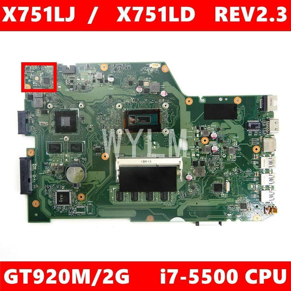 Planet Gates X751LJ i7-5500CPU 4GB RAM GT920M/V2G Mainboard REV2.3 For ASUS X751L R752LA R752LD X751LN X751LD X751LJ A751L Laptop motherboard