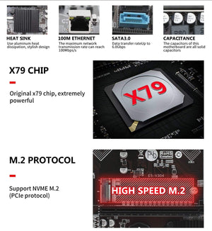 Planet Gates X79 LGA 1356  Desktop motherboard M.2 NVME support Dual Channel DDR3 REG ECC server RAM and xeon E5 CPU Mainboard E5 V304