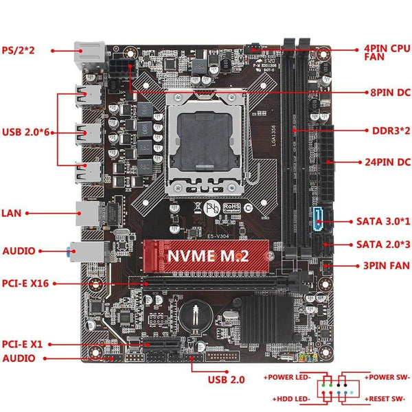 Planet Gates X79 LGA 1356  Desktop motherboard M.2 NVME support Dual Channel DDR3 REG ECC server RAM and xeon E5 CPU Mainboard E5 V304