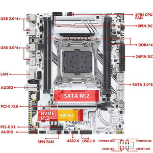 Planet Gates X99 desktop motherboard LGA 2011-3 set kit with xeon E5 2630L V3 processor and 16G(2*8G) DDR4 RAM memory mainboard X99-K9