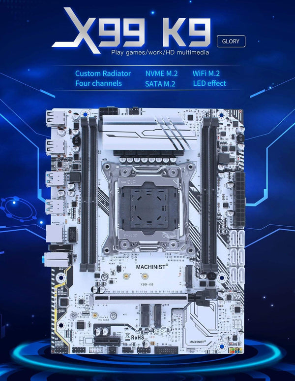 Planet Gates X99 desktop motherboard LGA 2011-3 set kit with xeon E5 2630L V3 processor and 16G(2*8G) DDR4 RAM memory mainboard X99-K9