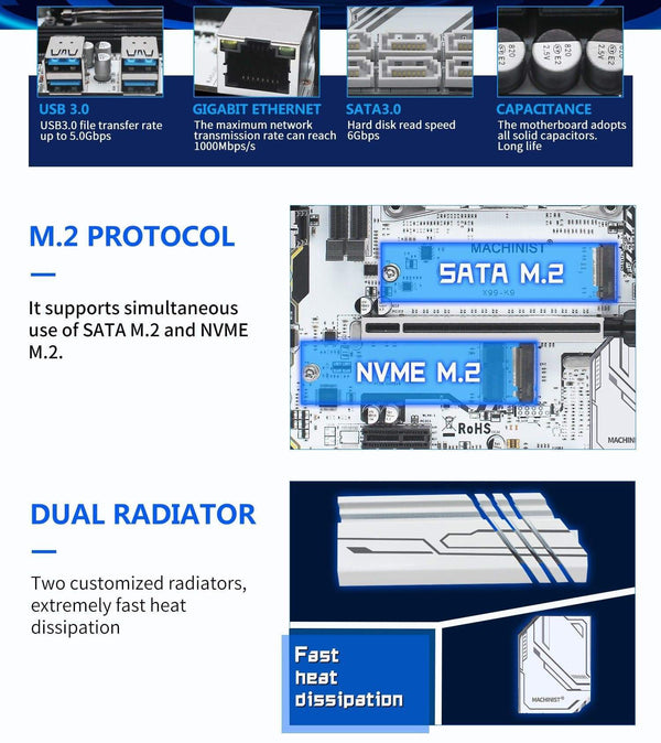 Planet Gates X99 desktop motherboard LGA 2011-3 set kit with xeon E5 2630L V3 processor and 16G(2*8G) DDR4 RAM memory mainboard X99-K9
