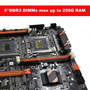 Planet Gates X99 Dual Computer LGA2011 CPU RECC DDR4, placa base con juego de pollo para comer X79 Dual CPU Motherboard