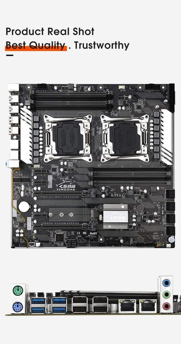 Planet Gates X99 Dual CPU Motherboard Intel Xeon LGA 2011-3 E5 V3 V4 CPU 8 DDR4 Slots ECC REG M.2 NVME USB3.0 E-ATX Server Mainboard