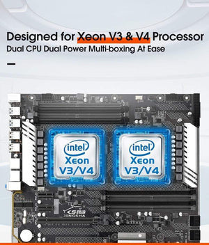 Planet Gates X99 Dual CPU Motherboard Intel Xeon LGA 2011-3 E5 V3 V4 CPU 8 DDR4 Slots ECC REG M.2 NVME USB3.0 E-ATX Server Mainboard