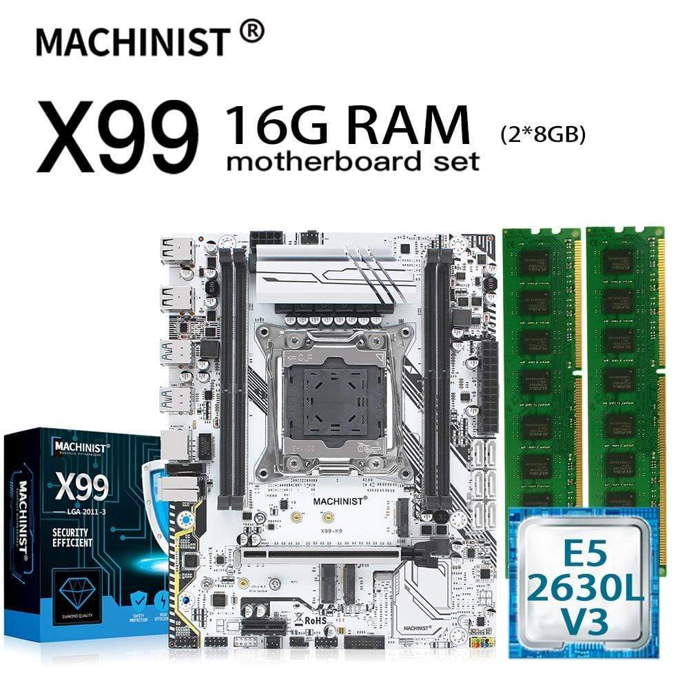 Planet Gates X99 motherboard LGA 2011-3 set kit with Intel Xeon E5 2630L V3 CPU 16GB(2*8GB) DDR4 ECC REG RAM M-ATX WIFI NVME M.2 SSD X99-K9