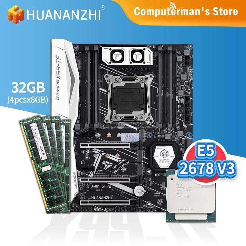 Planet Gates X99 TF Motherboard combo kit set CPU Intel XEON E5 2678 V3 Memory 4*8G DDR3 RECC 1600 memory M.2 NVME USB3.0 ATX