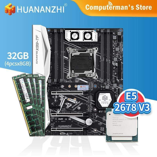 Planet Gates X99 TF Motherboard combo kit set CPU Intel XEON E5 2678 V3 Memory 4*8G DDR3 RECC 1600 memory M.2 NVME USB3.0 ATX