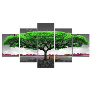 Planet Gates XA2740C / Small unframed Panel Painting Print Painting Canvas Art Red Tree Scenery Modular Pictures Large Wall Pictures For Living Room