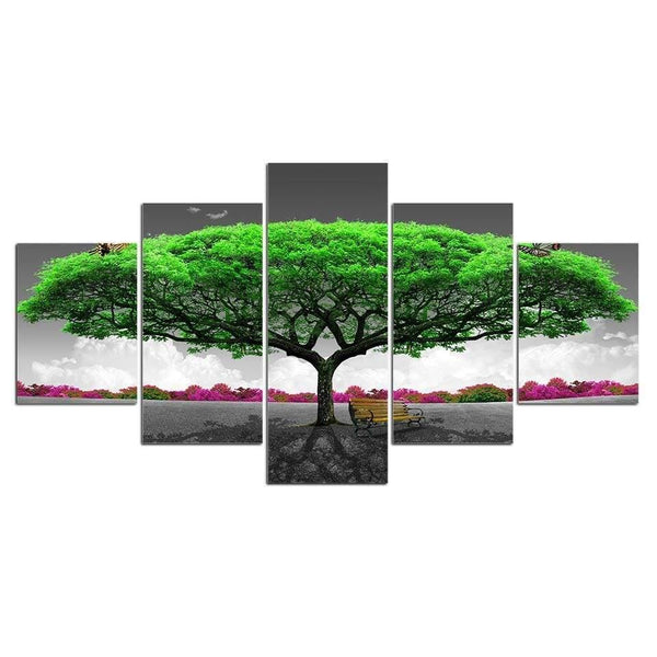 Planet Gates XA2740C / Small unframed Panel Painting Print Painting Canvas Art Red Tree Scenery Modular Pictures Large Wall Pictures For Living Room