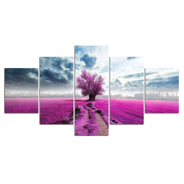 Planet Gates XA2744B / Small unframed Panel Painting Print Painting Canvas Art Red Tree Scenery Modular Pictures Large Wall Pictures For Living Room