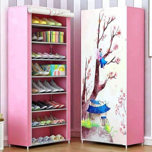 Planet Gates Xanadu Shoe cabinet 9-layer 8-grid 3D drawing Non-woven fabrics large Shoe rack organizer removable shoe storage for home furniture