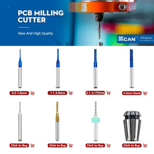 Planet Gates XCAN Milling Cutter 3.175/4/6mm Shank Corn End Mill CNC Router Bit PCB Machine Milling Tool