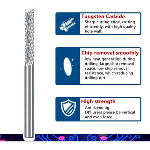 Planet Gates XCAN Milling Cutter 3.175/4/6mm Shank Corn End Mill CNC Router Bit PCB Machine Milling Tool