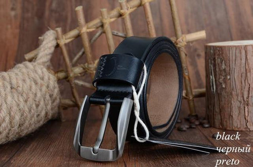Planet Gates XF008 black / 100cm Vintage style pin buckle cow genuine leather belts for men 130cm high quality mens belt  free shipping