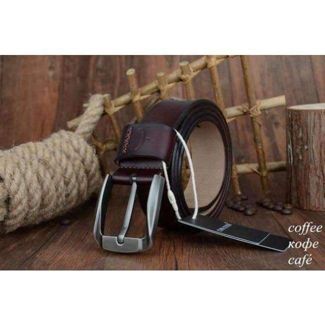 Planet Gates COWATHER Vintage style pin buckle cow genuine leather belts for men 130cm high quality mens belt cinturones hombre free shipping