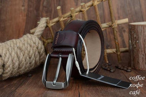 Planet Gates XF008 coffee / 100cm Vintage style pin buckle cow genuine leather belts for men 130cm high quality mens belt  free shipping