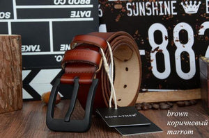 Planet Gates XF010 brown / 100cm Fashion male belt cow genuine leather belts hot sale strap pin buckle black brown coffee waistband free shipping