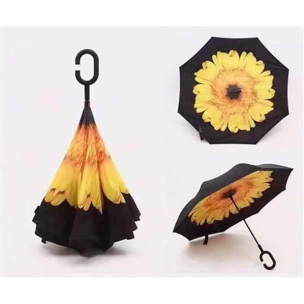 Planet Gates xiangrikui Reverse Umbrella Double Layer Inverted Windproof Rain Car Umbrellas For Women S1004