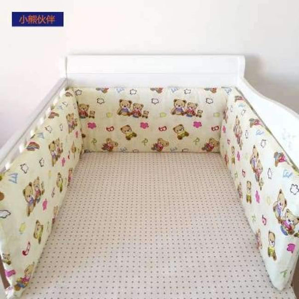 Planet Gates xiaoxionghuoban Foldable 180*30cm Baby Bedding Bumper In the Crib For Newborn Cotton Linen One-piece Cot Bumper Baby Safety Bed Around Protector