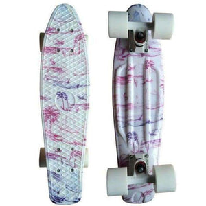 Planet Gates xiaozhou / China 22" Cruiser Skateboard Mini Plastic Skate Board Retro Longboard Graphic Galaxy Starry Printed Skate