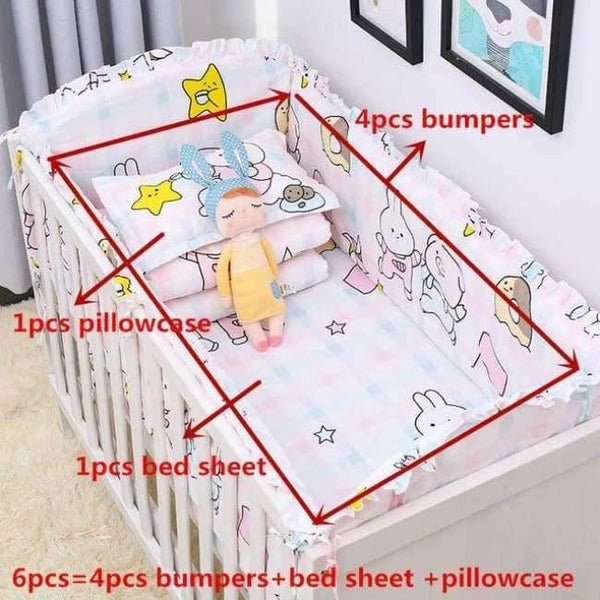 Planet Gates xiaozhuyumengtu 6pcs/set Blue Universe Design Crib Bedding Set Cotton Toddler Baby Bed Linens Include Baby Cot Bumpers Bed Sheet Pillowcase