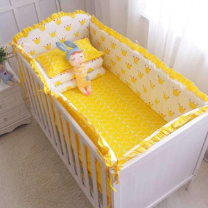 Planet Gates xingjibaobei 7Pcs Hot ! Baby Bedding Set 100% Cotton Crib Bedding Set Baby Cot Protector Safe Bumpers Bed Sheet Quilt Cover Pillowcase