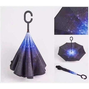 Planet Gates xingkong Reverse Umbrella Double Layer Inverted Windproof Rain Car Umbrellas For Women S1004