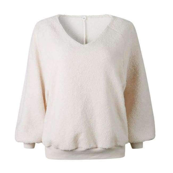 Planet Gates Xingse / S Loose V Neck Autumn Sweaters Women Plain Color Casual Long Sleeve Winter Pullover Sweaters Red Knitted Jumpers Female