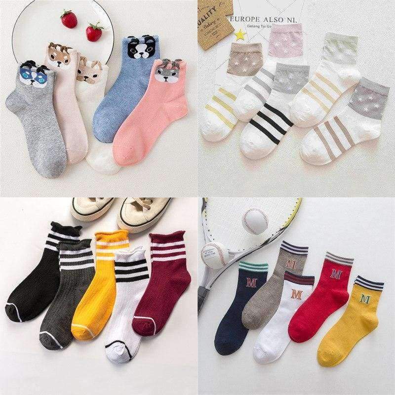 Planet Gates XINGXING / EU34-39 New 5 PAIRS Cotton Women Socks Autumn Winter Women Wear Fashion Socks