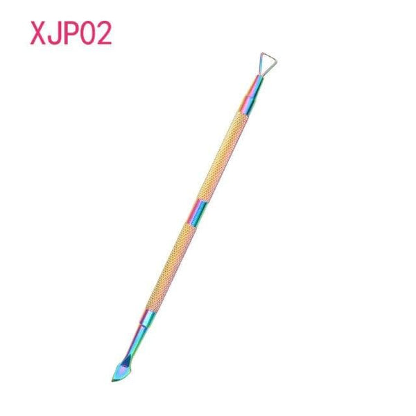 Planet Gates XJP02 1pcs Double-ended Stainless Steel Cuticle Pusher Dead Skin Push Remover For Pedicure Manicure Nail Art Cleaner Care Tool