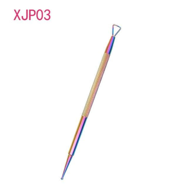 Planet Gates XJP03 1pcs Double-ended Stainless Steel Cuticle Pusher Dead Skin Push Remover For Pedicure Manicure Nail Art Cleaner Care Tool