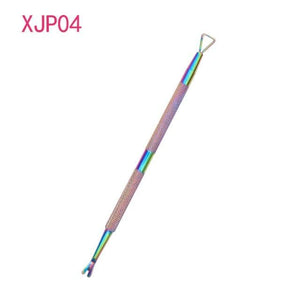 Planet Gates XJP04 1pcs Double-ended Stainless Steel Cuticle Pusher Dead Skin Push Remover For Pedicure Manicure Nail Art Cleaner Care Tool