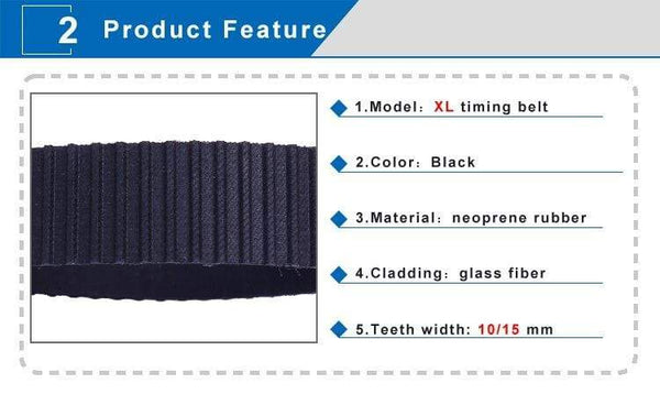 Planet Gates XL timing belt model-116XL/118XL/120XL/122XL/124XL/126XL/128XL/130XL belt teeth pitch 5.08mm width 10/15mm for XL timing pulley
